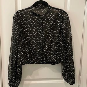 Zara Sheer Cropped Button Down